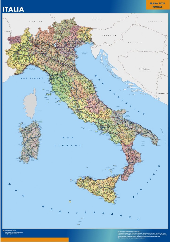 Carte Italie murale