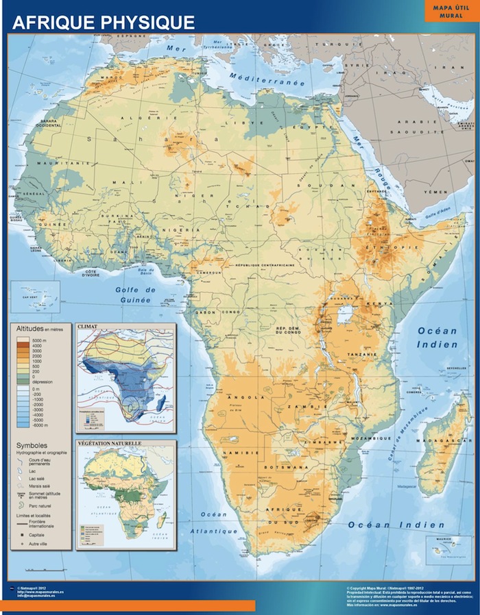 Carte Afrique Physique
