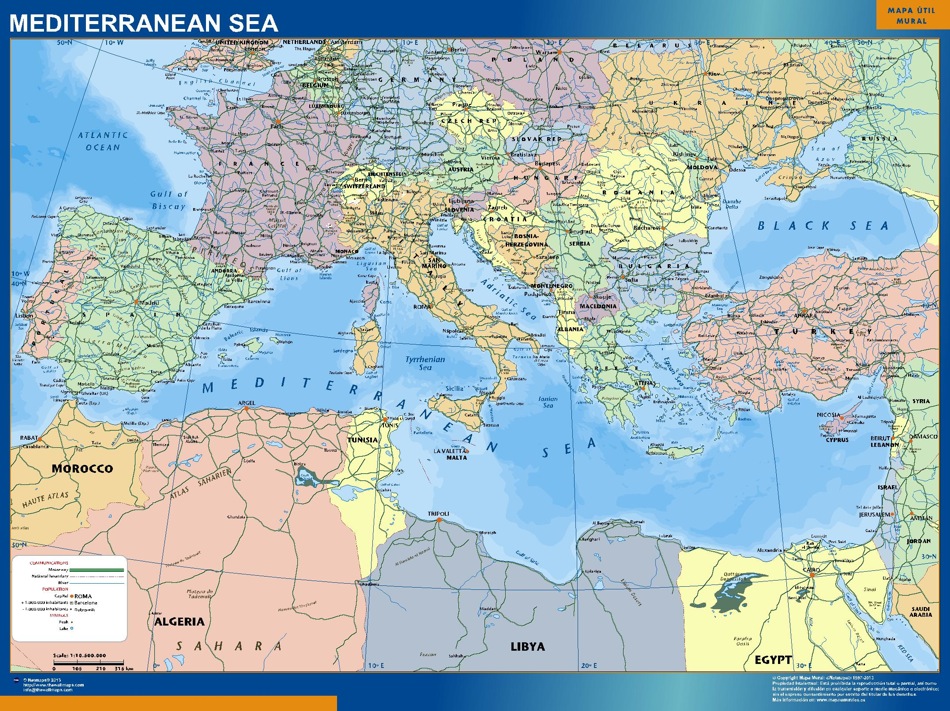Carte Mediterranee Politique