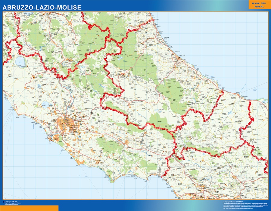 Carte Abruzzo Lazio Molise Italie