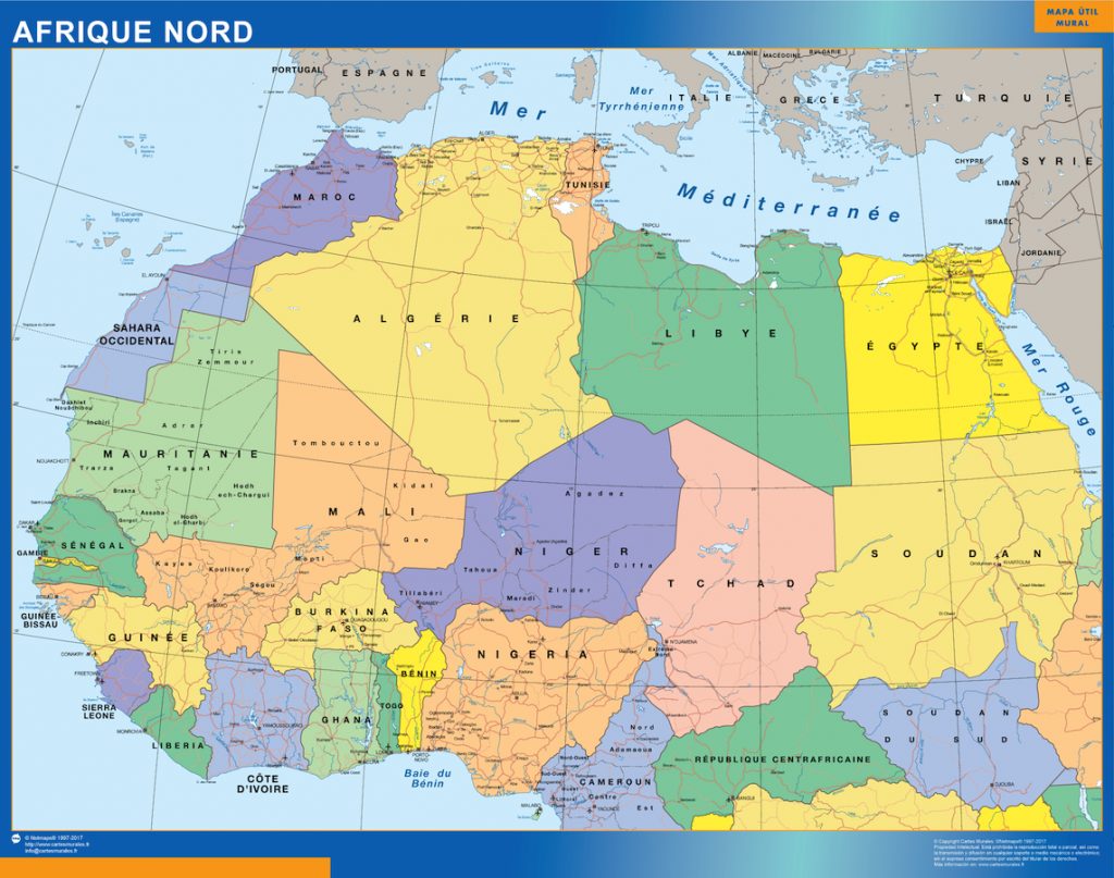Carte Afrique Nord