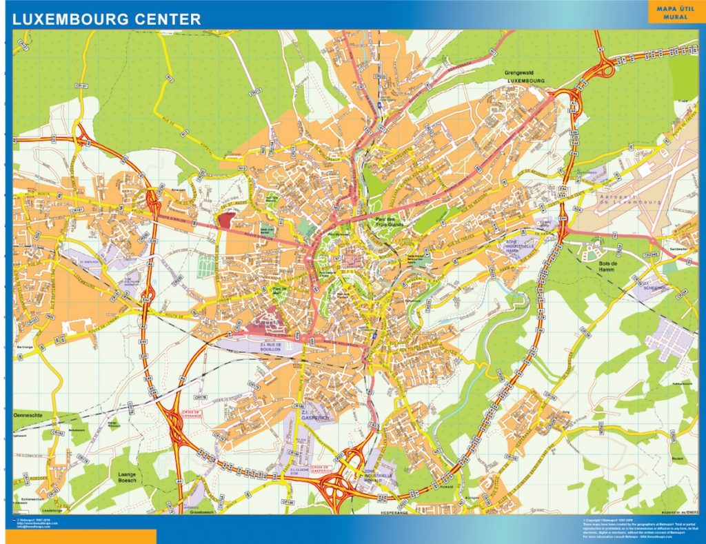 Carte Luxembourg centre ville