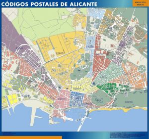 Carte Alicante codes postaux