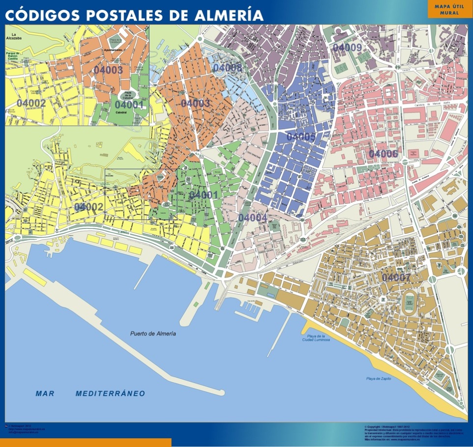 Carte Almeria codes postaux