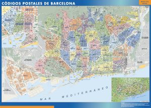 Carte Barcelona codes postaux