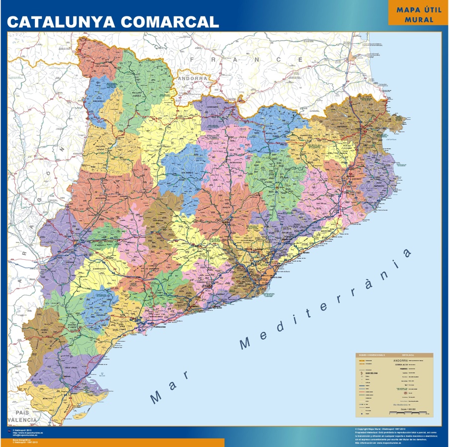 Carte Cataluna Comarcal