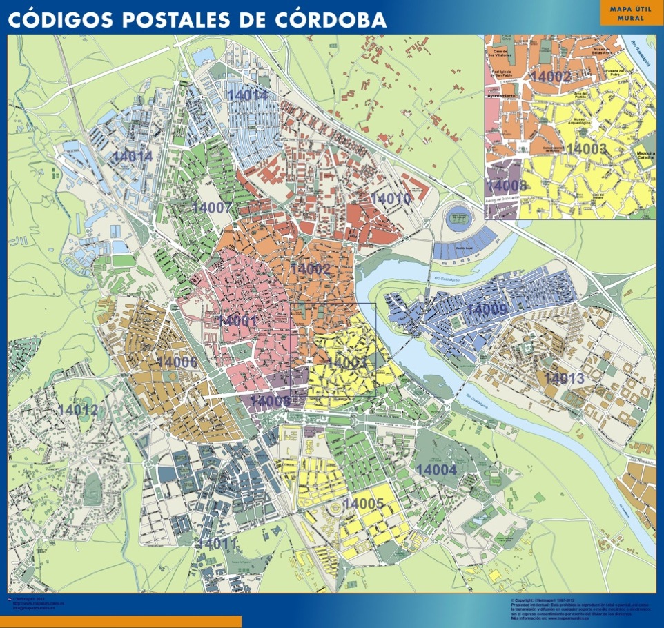 Carte Cordoba codes postaux
