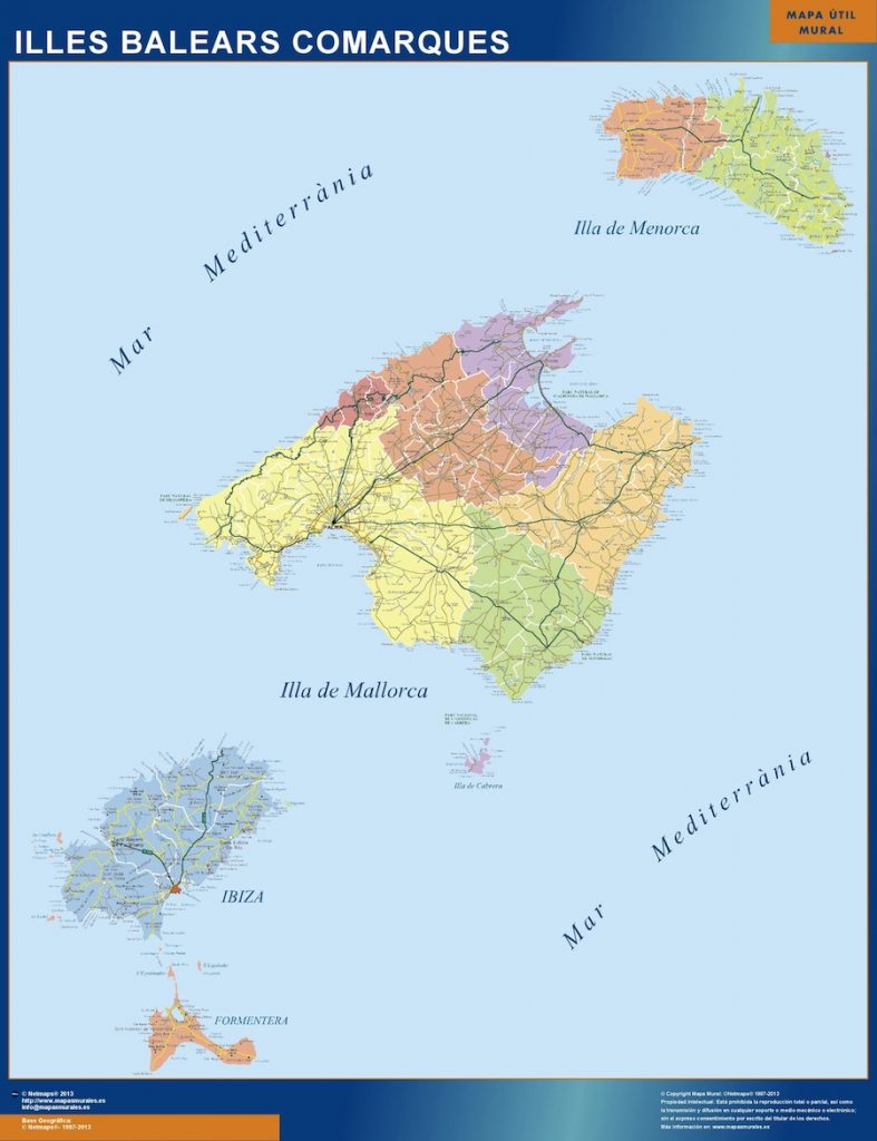 Carte Islas Baleares Comarcal