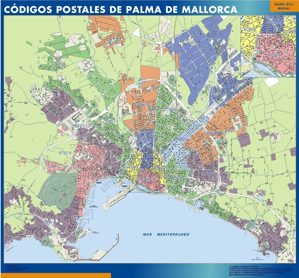 Carte Palma De Mallorca codes postaux