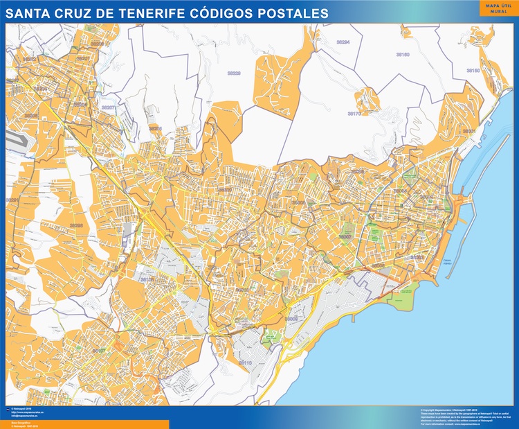 Carte Santa Cruz de Tenerife codigos postales