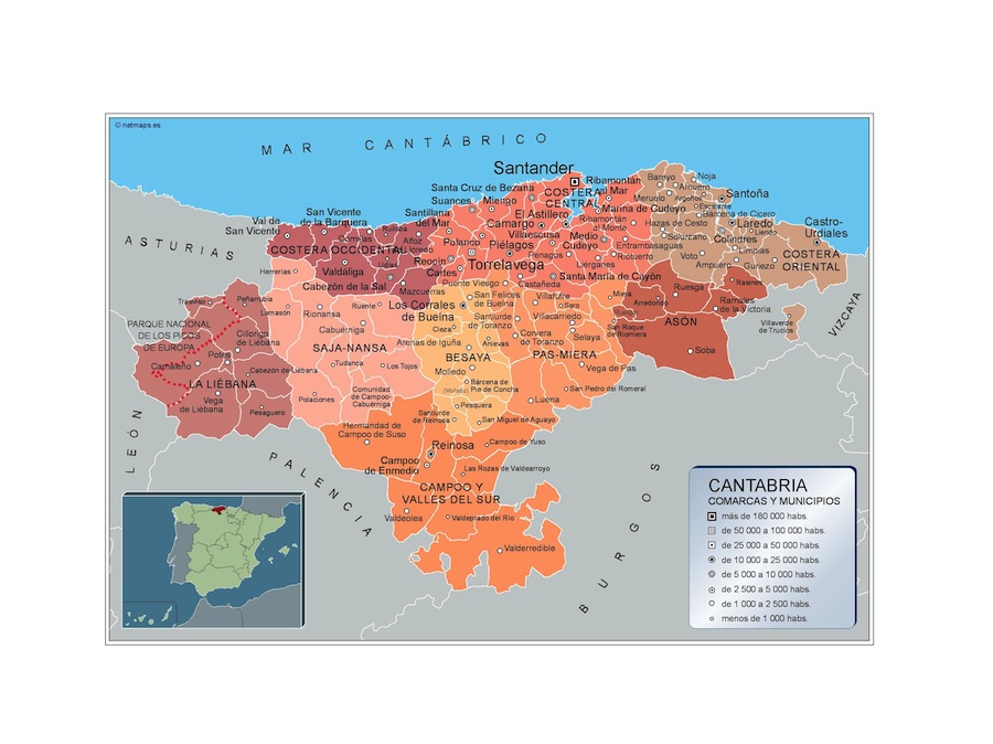 Carte communes Cantabria