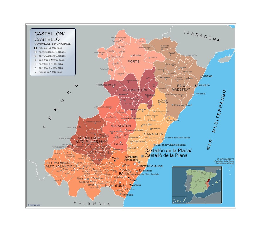 Carte communes Castellon