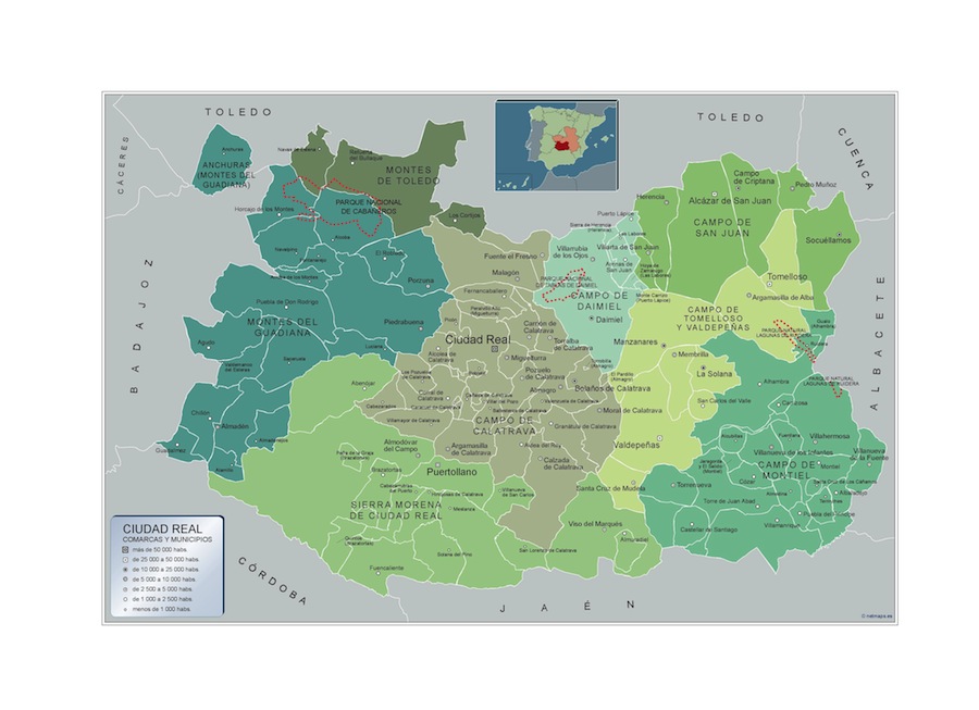 Carte communes Ciudad Real