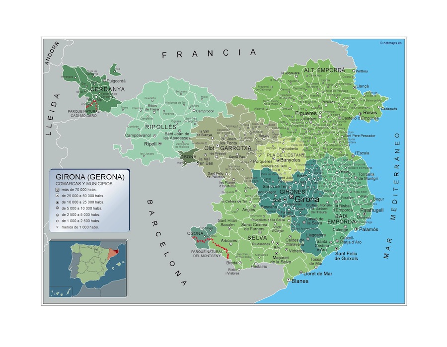 Carte communes Girona