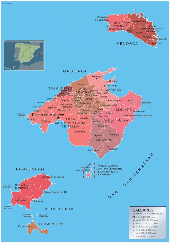 Carte communes Illes Balears