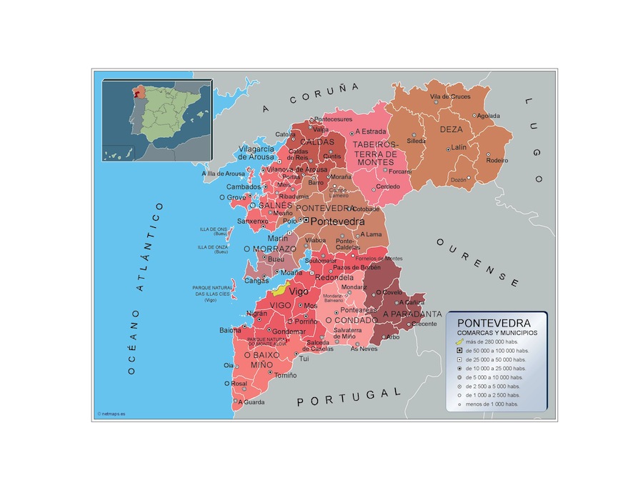 Carte communes Pontevedra