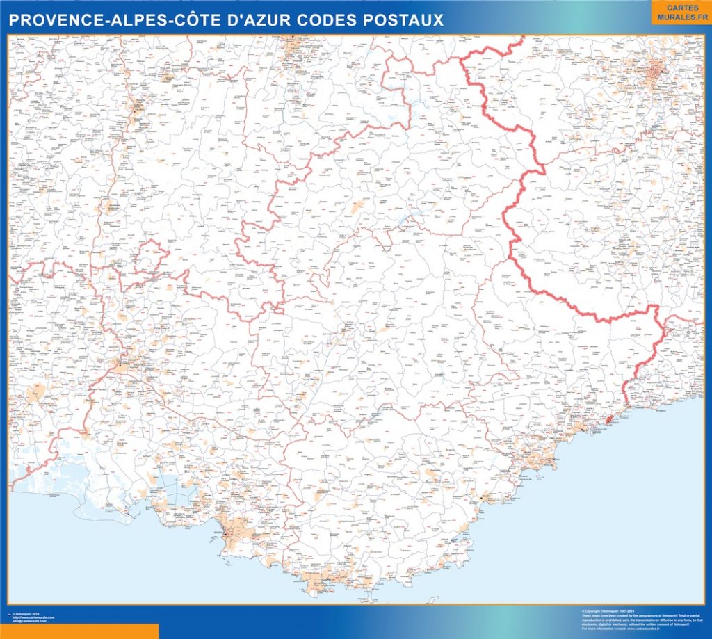 Region Provence alpes cote azur codes postaux