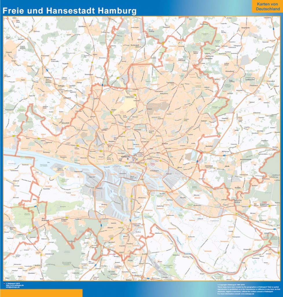 Freie und Hansestadt Hamburg Carte Lander