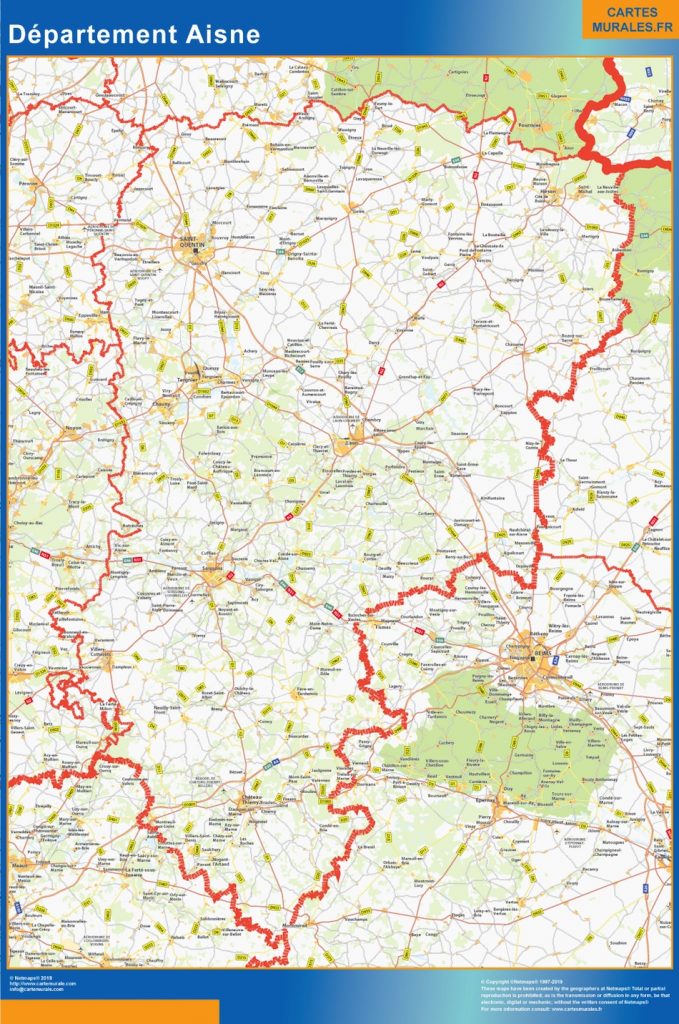 Carte departement Aisne
